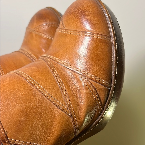 NURTURE ALESSIA women's BROWN LEATHER fashion MULES Clogs HEELS SZ 10 - Picture 8 of 9